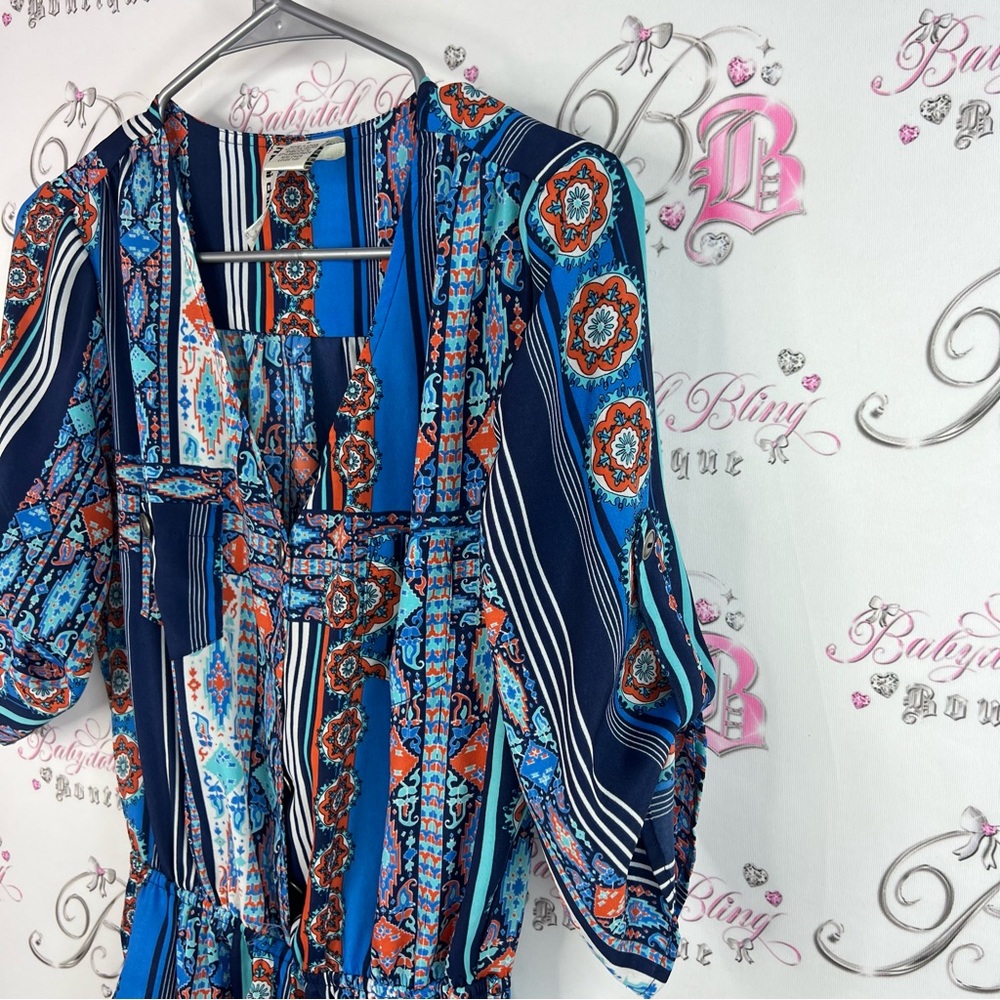 Mimi Chica dress Aztec button up Multicolor Long Sleeve Dress - Picture 3 of 11